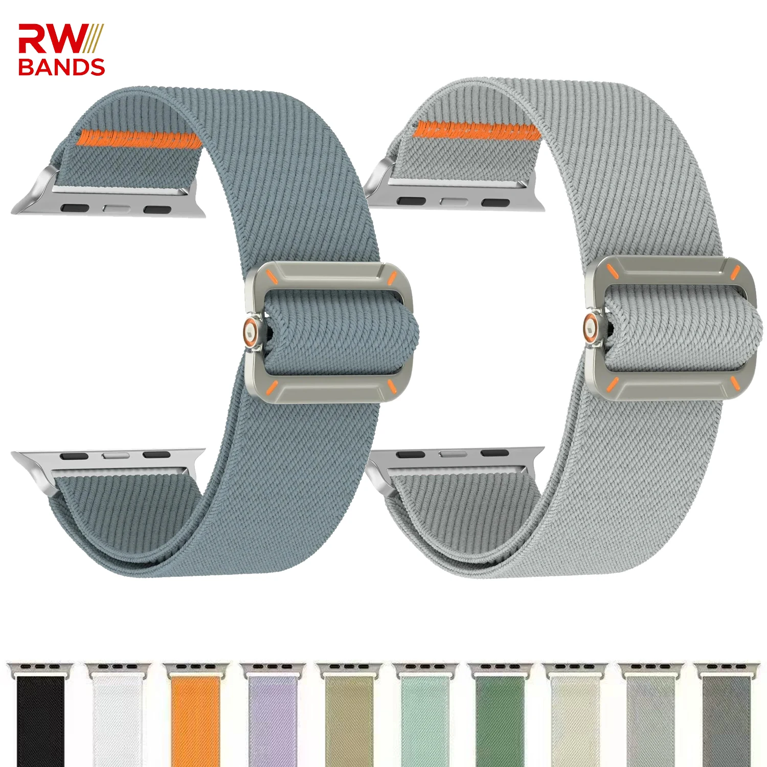 Nylon-Geflechtarmband für Apple Watch Ultra 2 49mm 46mm 45mm 44mm 42mm 40/41mm Elastisches Sportarmband für iWatch Series 11 10 9 8 7 6