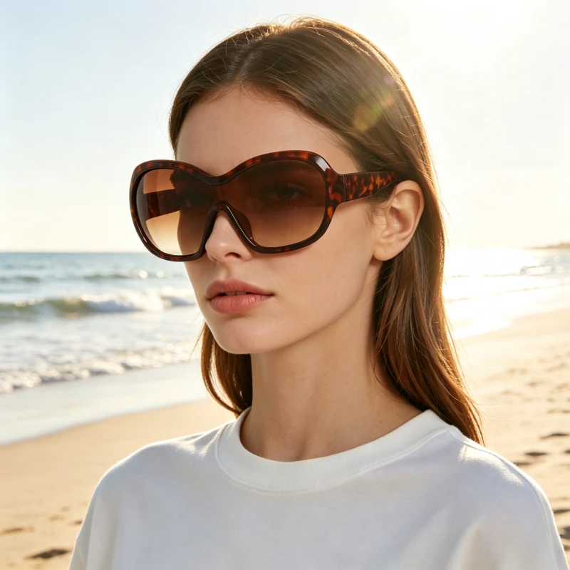 Punk-Style Sports-Inspired One-Piece Sunglasses Trendy Street-Style Shades Women's INS Style UV400 Outdoor Anti-UV Sun Glasses