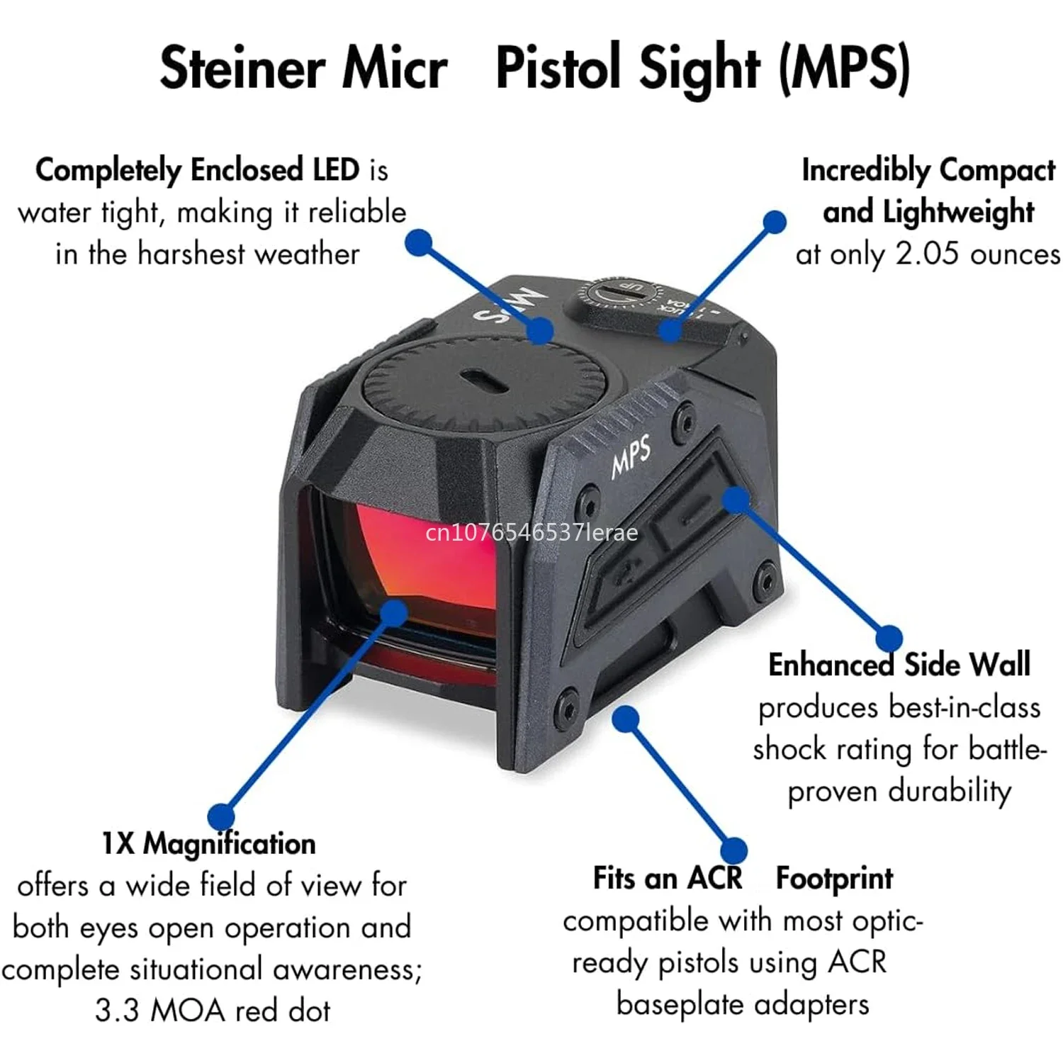 Steiner MPS مسدس البصر 3.3 MOA المدمجة الصيد استشعار الحركة ريد دوت ريفلكس مشاهد صالح لنطاق بندقية غلوك الادسنس