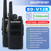 2PCS BAOFENG BD-V12B GMSK Digital Two Way Radio  UHF Copy Frequency Noice Reduction Type-C For BF-888S BF-V12D Walkie Talkies