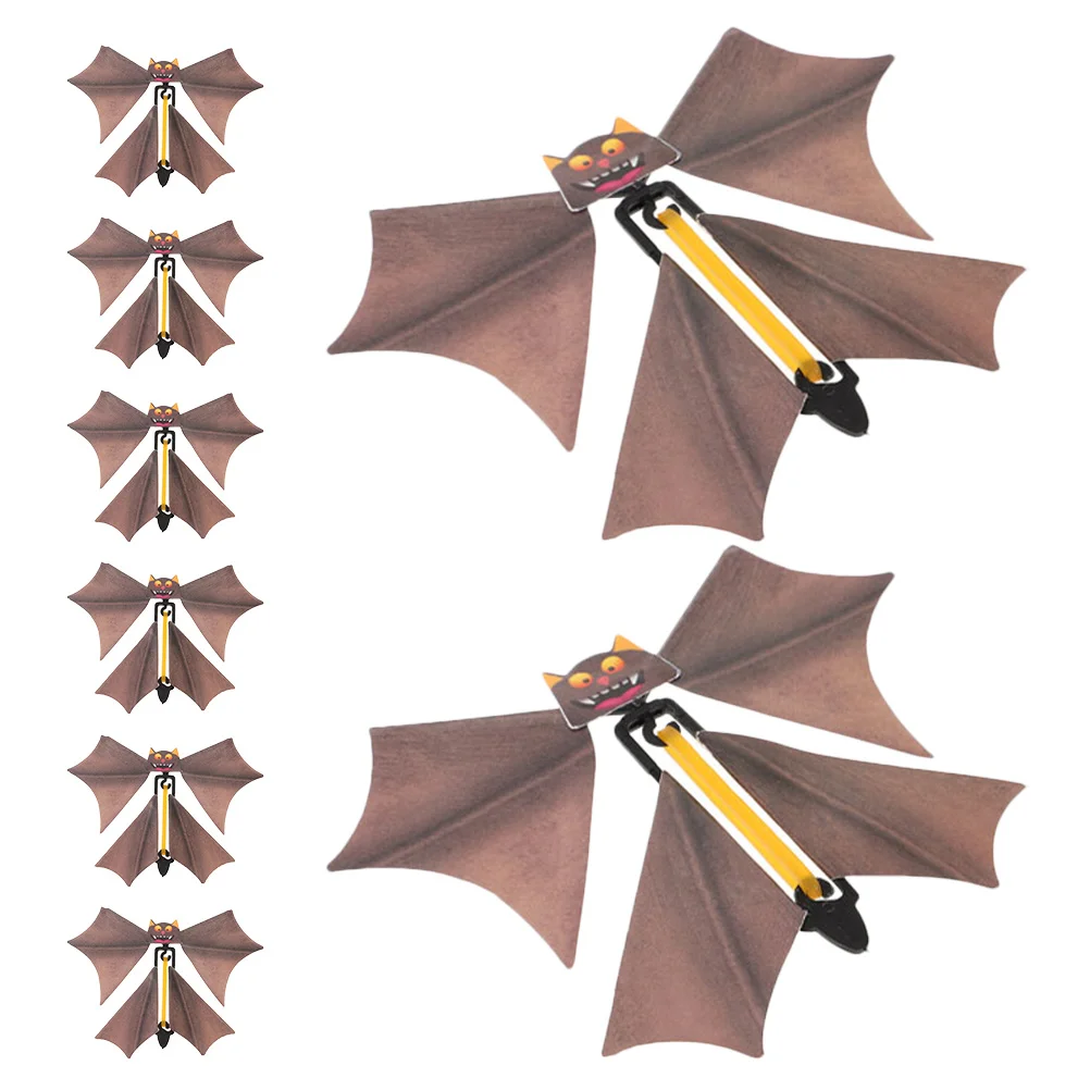 

8 Pcs Props Flying Bat Toy Cards Figurine Toys Animal Craft Desktop Ornament Fairy Model Theme Party Supplies
