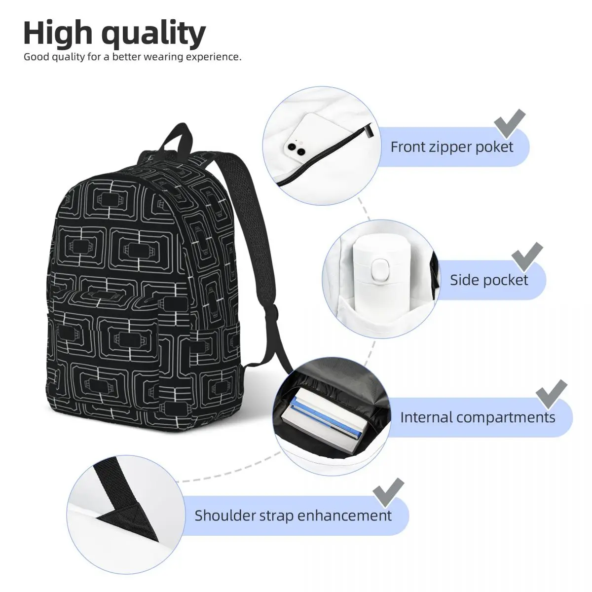 Rainbow 6 Siege Frost Trap Welcome Mat Siege Student Backpack School Bag Daypack for Boys Girls Fashion Bookbag Shoulder Bags