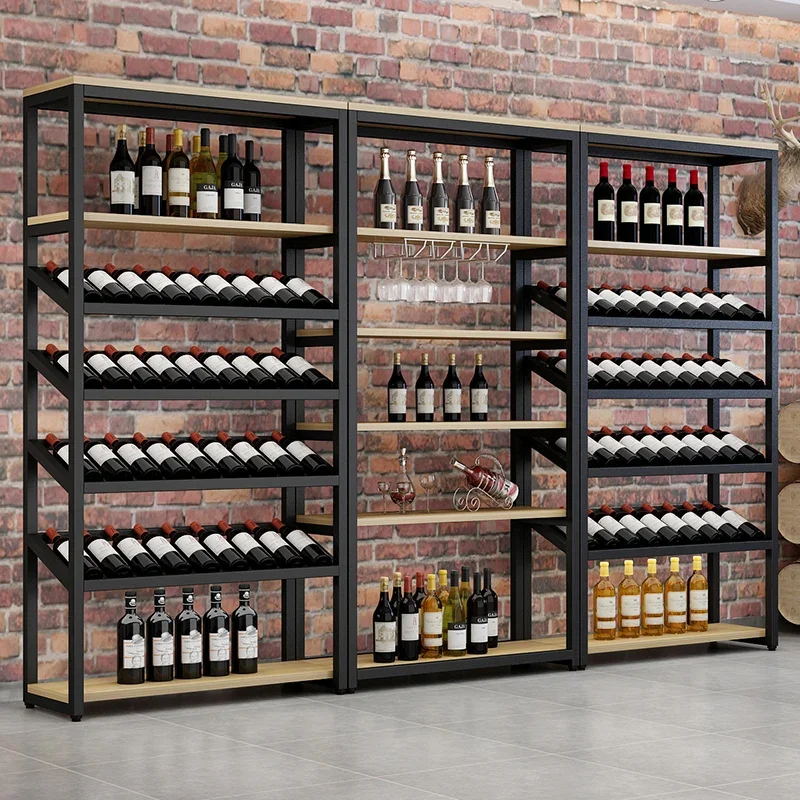 

Bar For Salon Luxe Shelf Wall Mounted Showcase Furniture Wine Cabinet Living Room Buffet Kitchen Storage & Organization Club