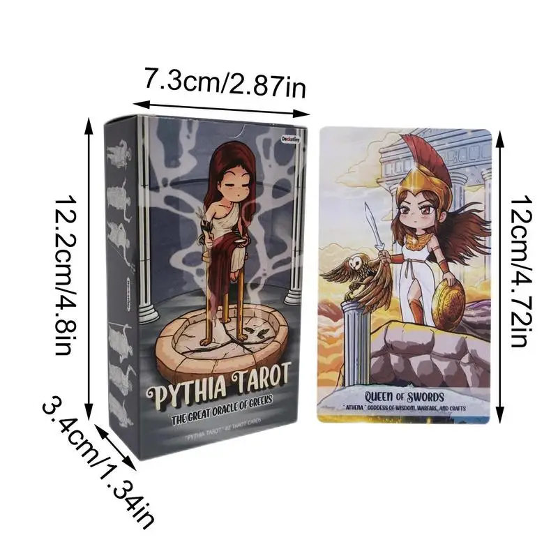 Początkujący Pythia Tarot karty z 4 dodatkowymi kartami kreatywne magiczne ręczne wróżby wróżbiarskie materiały do gier planszowych