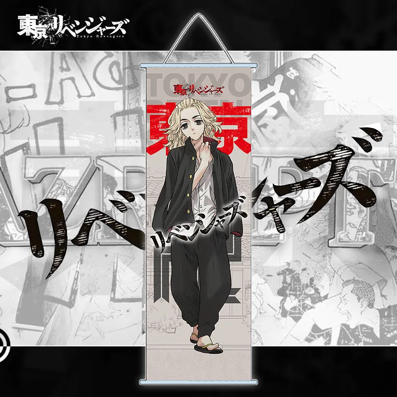 Tokyo Revengers Wall Art Takemichi Hanagaki Mikey Sano Anime High Definition Silk Fabric Wall Hanging Wholesale Dropshipping