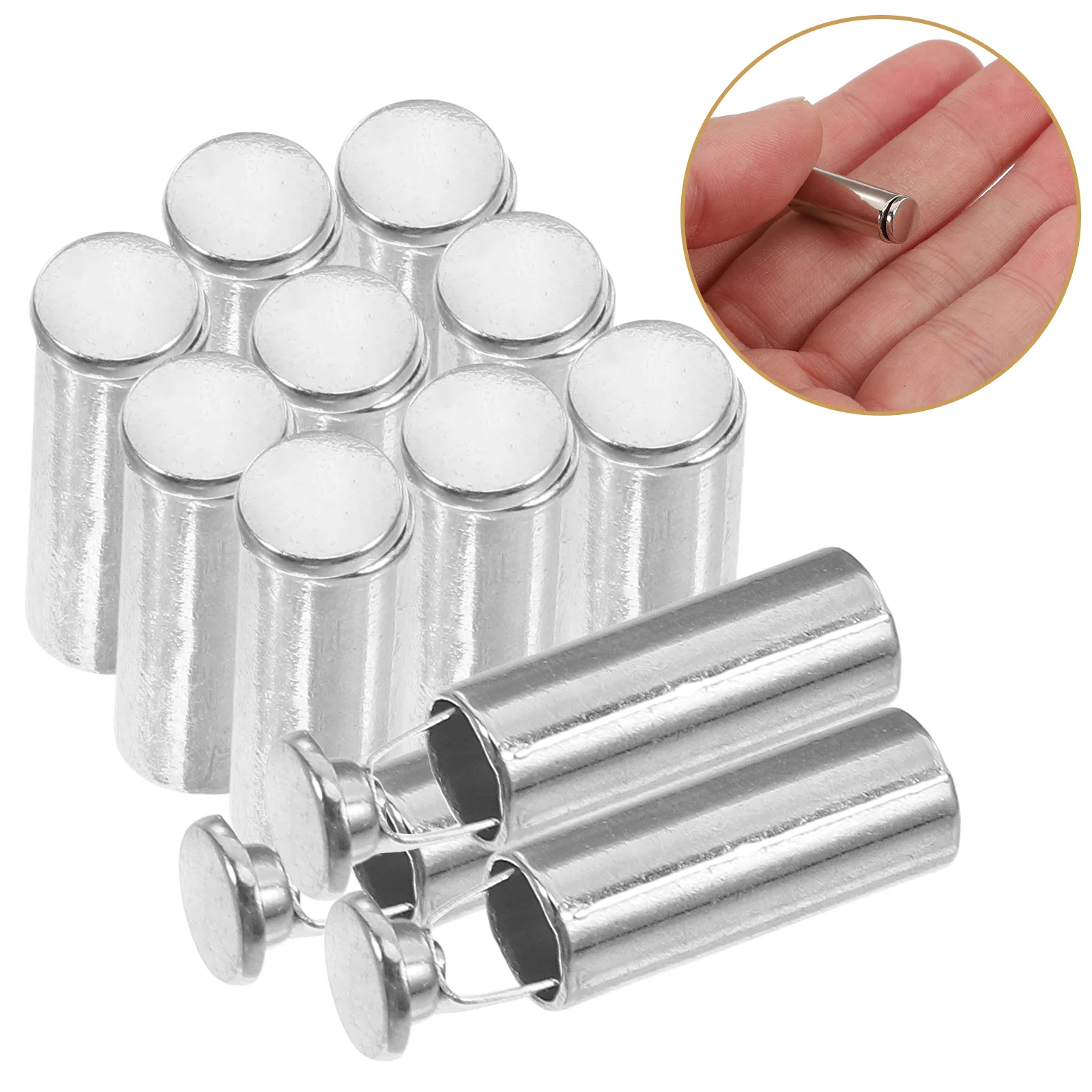 12 Pcs Metal Buckle Drawstring Cords Replacement Ends Pendant Aglets for Hoodies Repair Kit Silver Cap