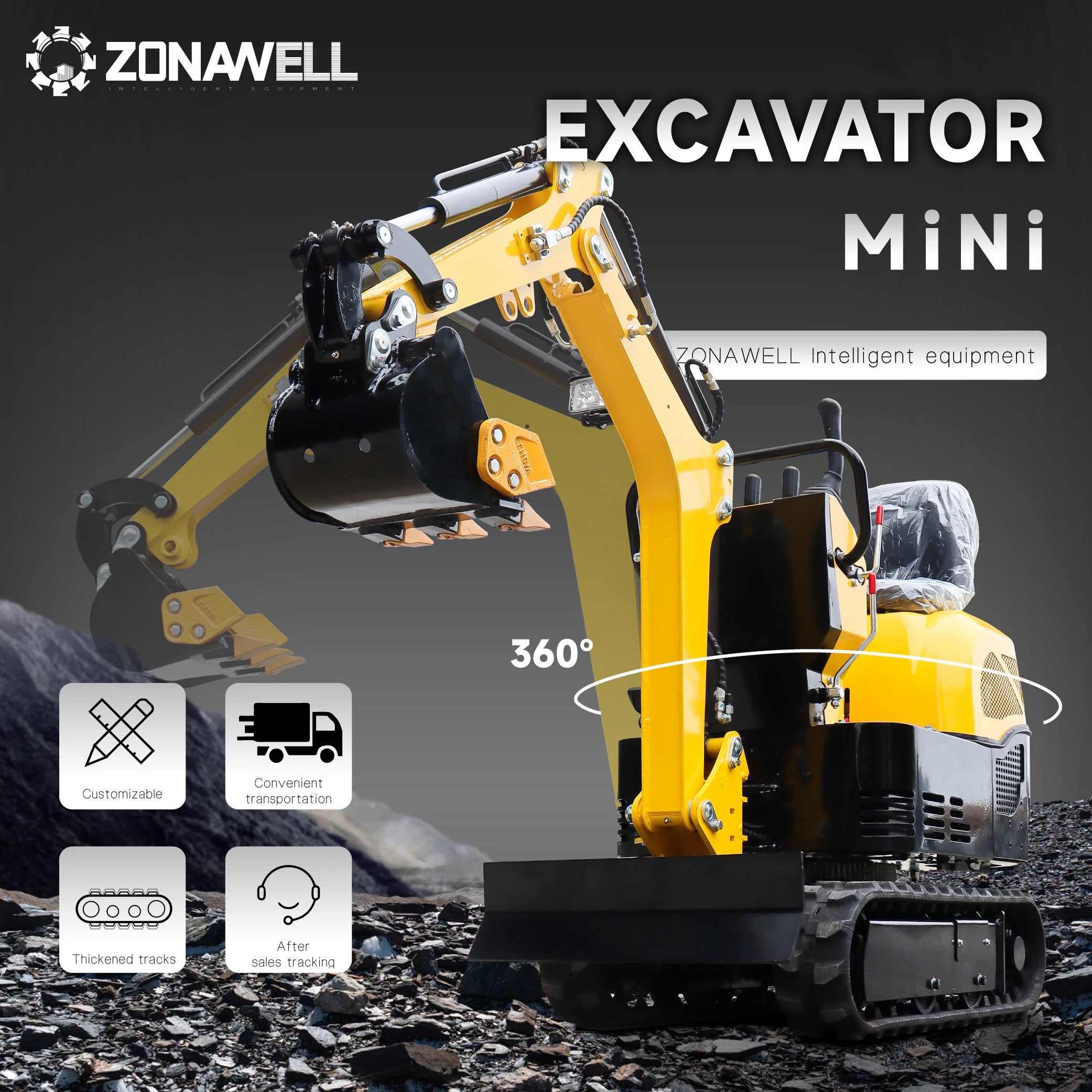 

Mini Excavators for Sale, 13.5 HP Mini Crawler Excavator with EPA Certified Briggs & Stratton Engine and All Terrain Tracks