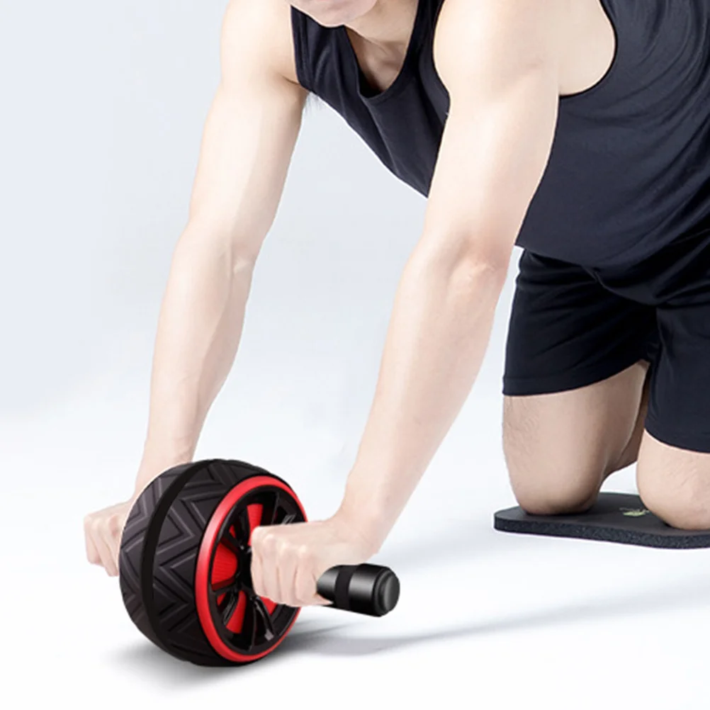 

Black Double Wheel Abdominal Exercise Roller Fitness Wheel for Core Muscle Training Home Workout Abdominal Exercise Roller