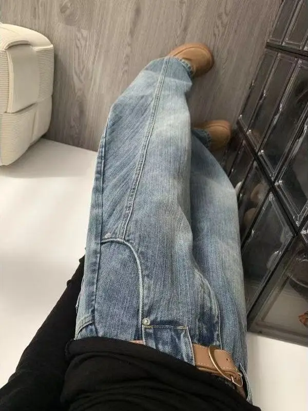 High Waist Wide Leg Jeans Women's Retro Style Loose Fit Floor Length Trousers Korean Design Sensation Summer New Arrival