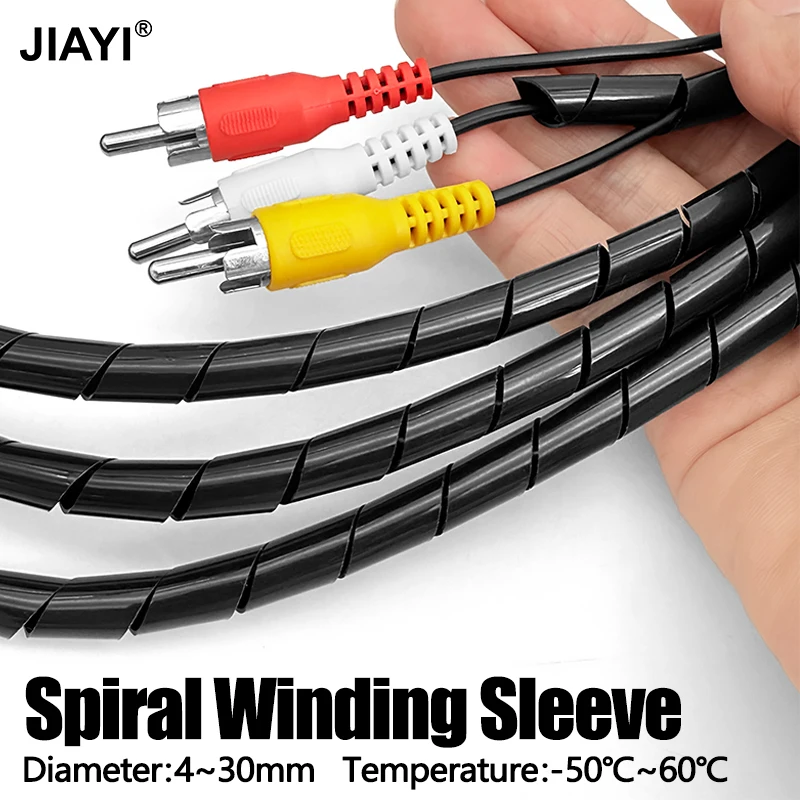 PE Wire Harness Cable Protection Conduit Spiral Wound Sleeve Insulation resistant High Temperature Auto Mechanical Circuit