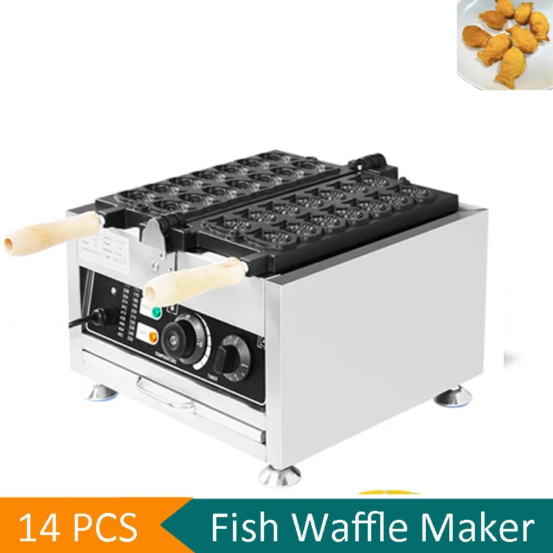 เครื่องวาฟเฟิลปลา Taiyaki ยอดนิยม Non-stick Big Eyes ปิดปากปลารุ่นเครื่องวาฟเฟิลปลาเกาหลีรูปเครื่องแซนวิช