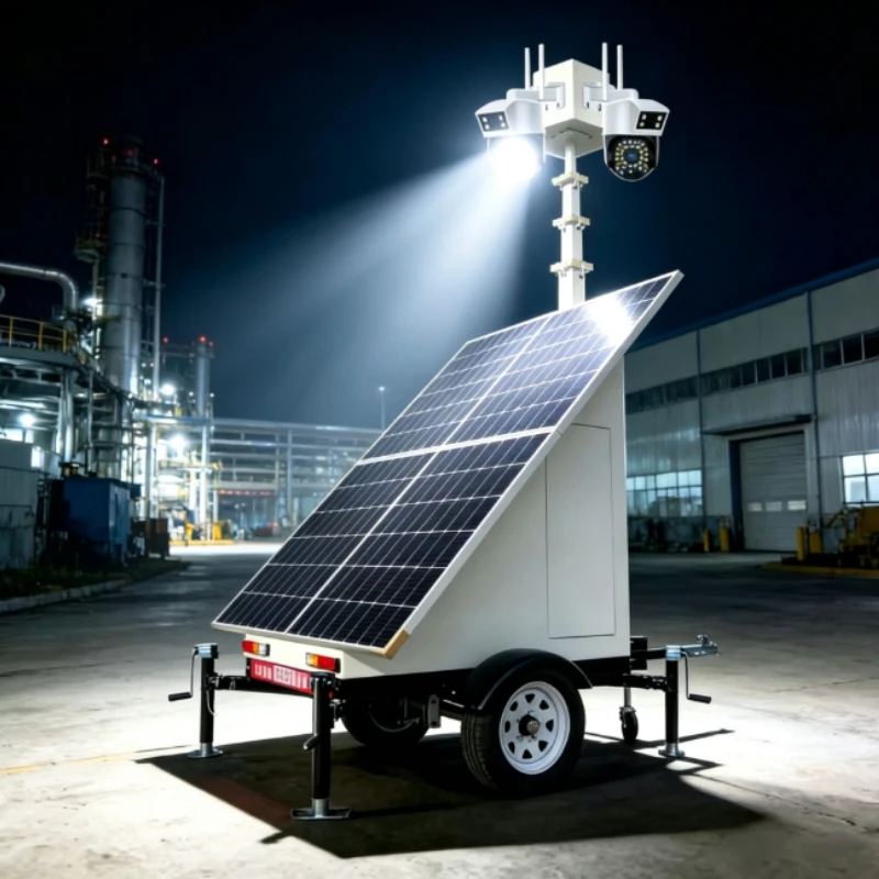 Mobile Lighting Tower Electric Controlled Lift Mast 6.5m Extendable Pole Portable For Emergency Rescue Scene Light