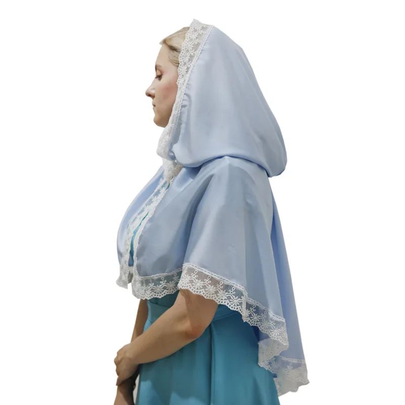 

AliExpress cross-border new style satin lace shawl strap hat Russian decorative prayer headscarf manufacturer wholesale