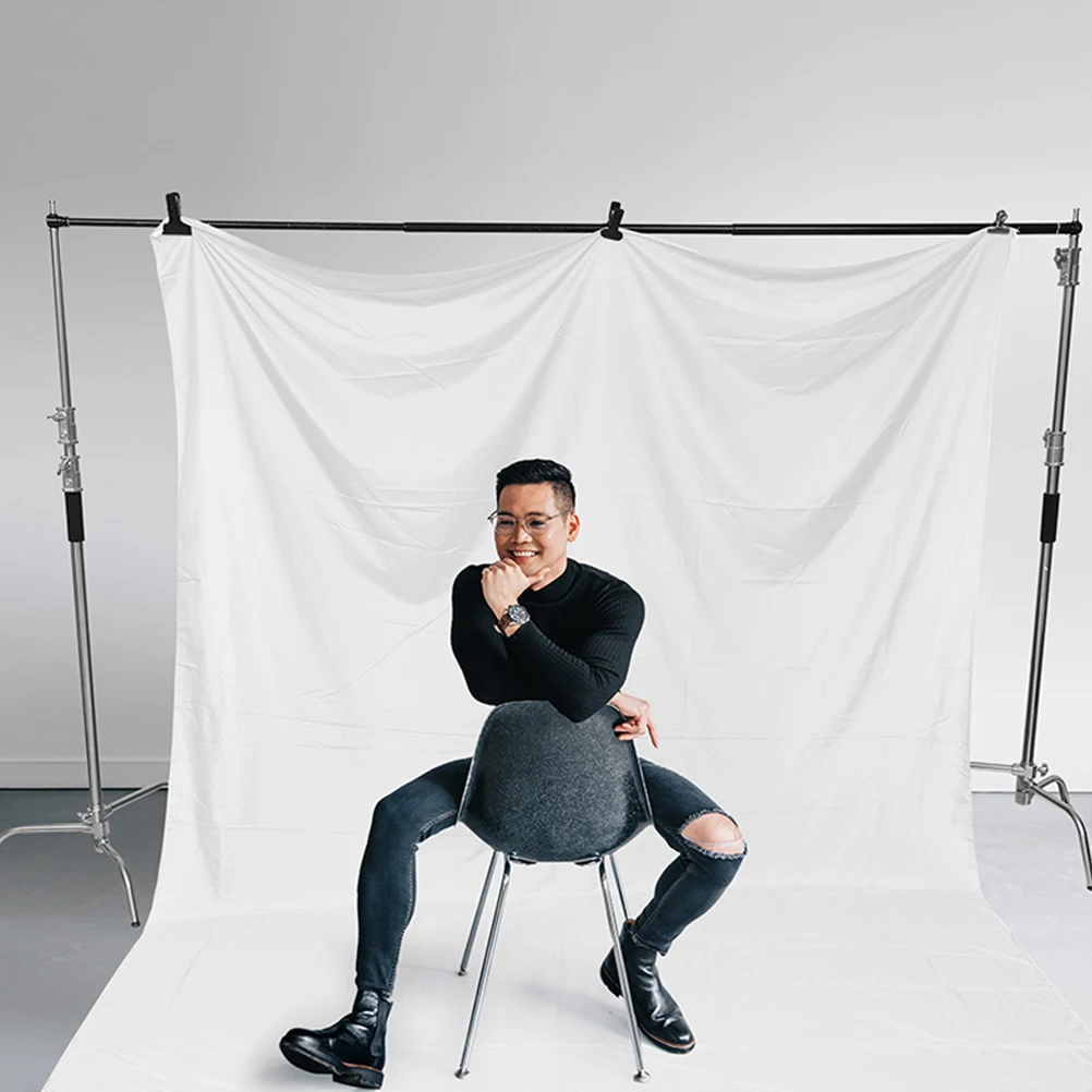 

White Background Cloth Photography Backdrop Pure White Photo Decor Layout Prop Large Size Strong Material Washable Table Cover
