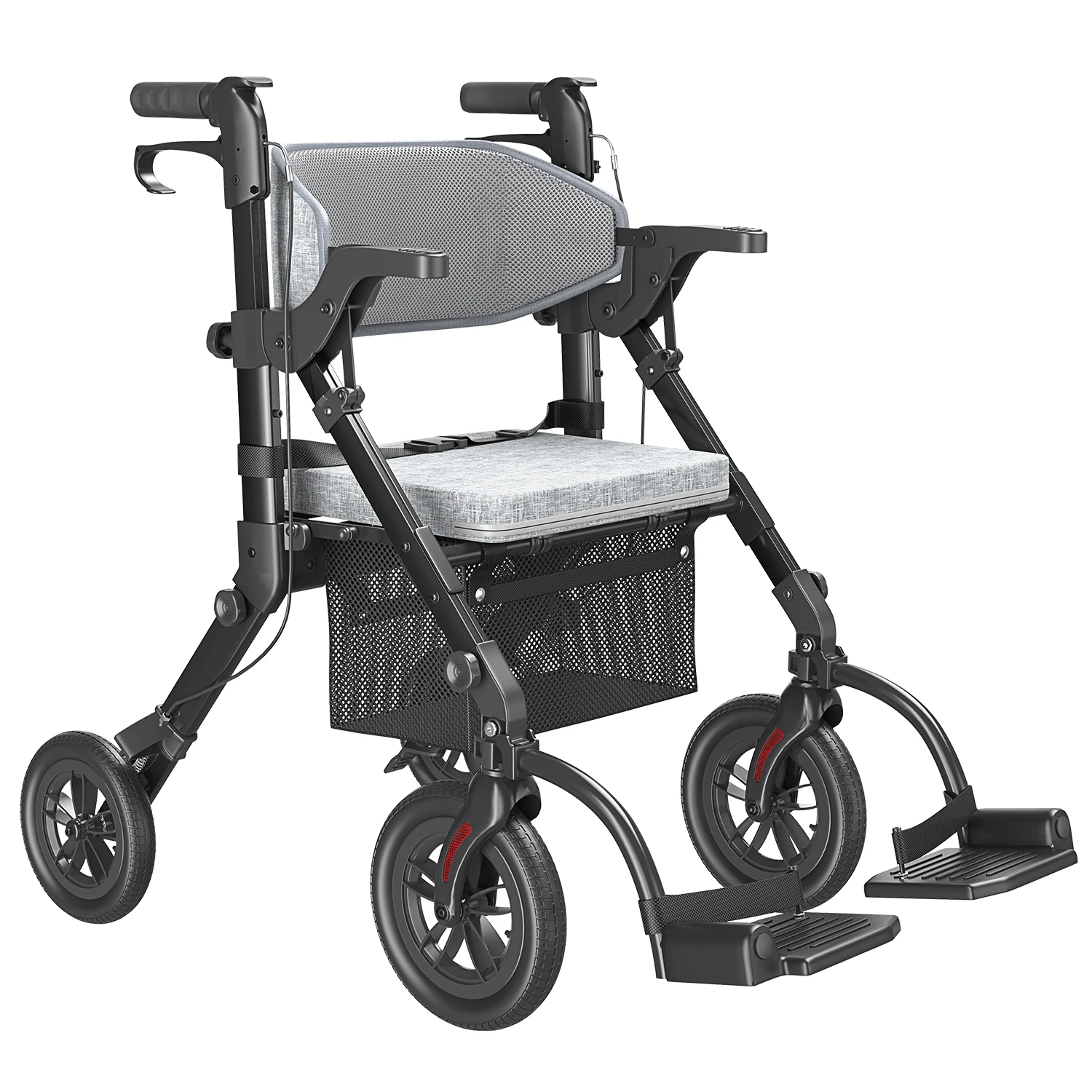 Trendwalker voor ouderen met zitje, rolstoelcombinatie, licht en opvouwbaar, cadeau voor ouderen