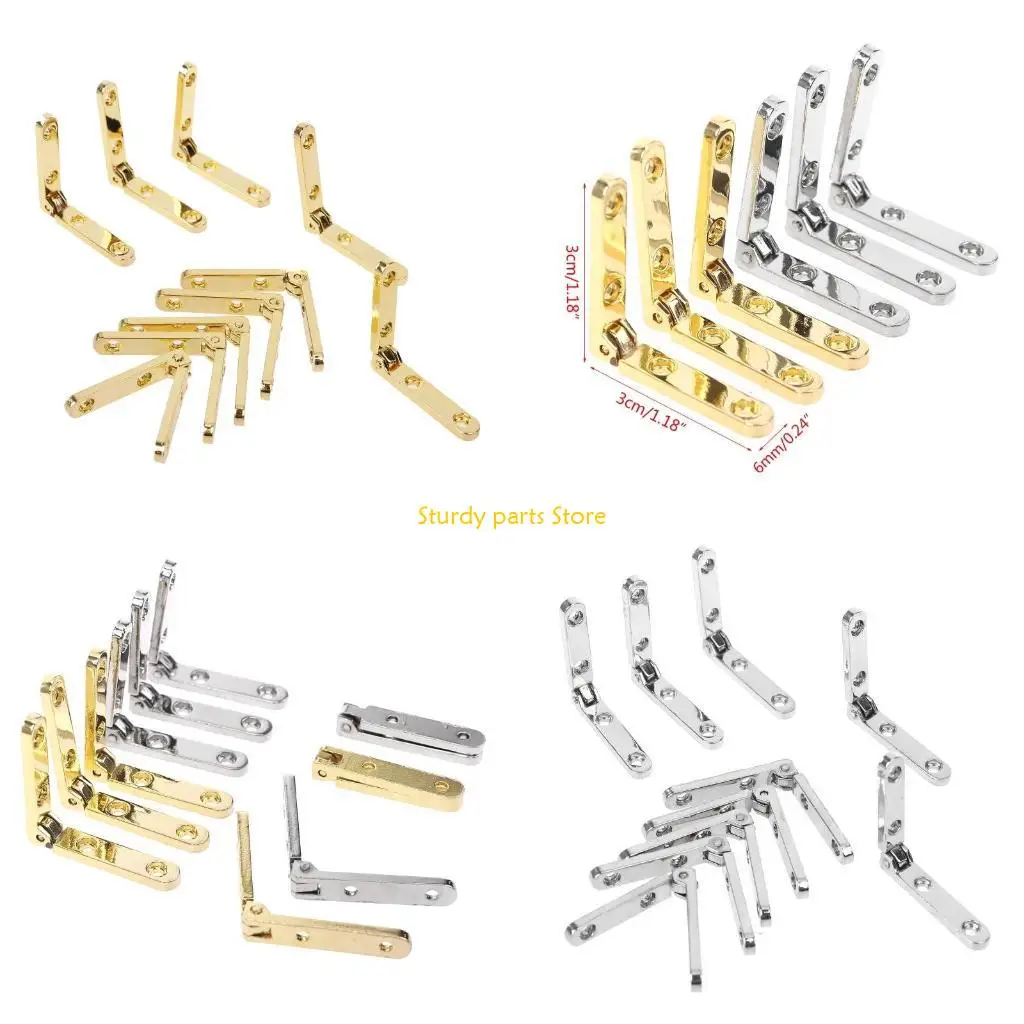 

97QC 10 Pcs 90° Folding Hinge Zinc Alloy Side Hinge for Humidor Boxes for
