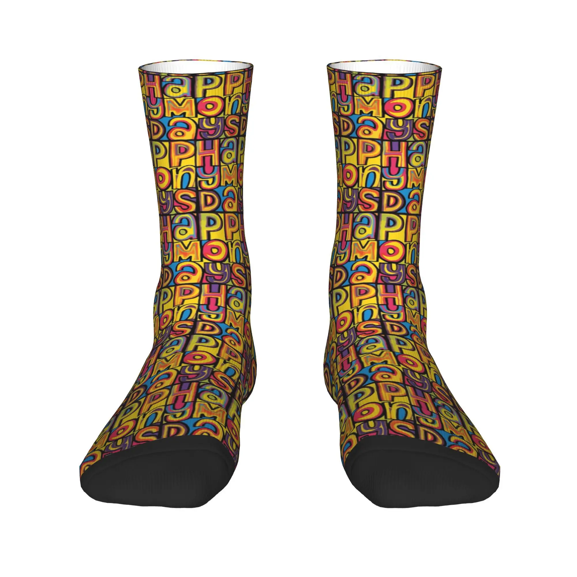 

Носки Happy Mondays, чулки высокого качества в стиле Харадзюку, всесезонные длинные носки, аксессуары для мужчин и женщин, подарки