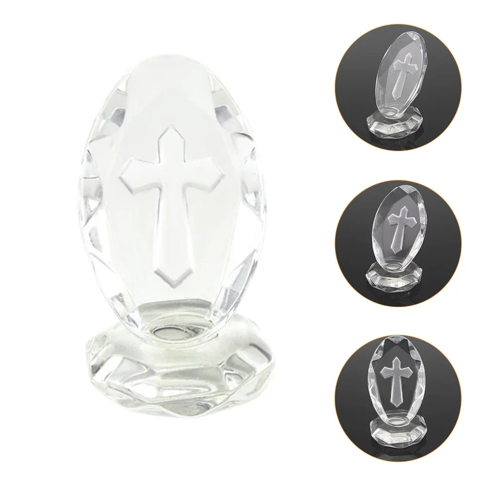 

Crystal Cross Figurine White High Grade Shining Excellent Craftsmanship Beautiful Detail Design Altar