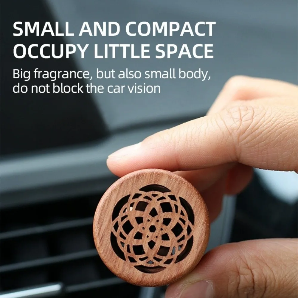 Natural Fragrance Car Essential Oil Diffuser Clip-on Slowly Volatile Wooden Aroma Diffuser Long-lasting Floral