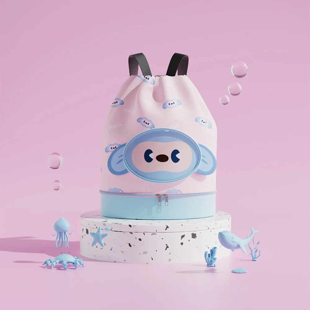 Dry and Wet Separation Children's Swimming Bag Waterproof Large Capacity Cartoon Swim Backpack Cute Animals Portable