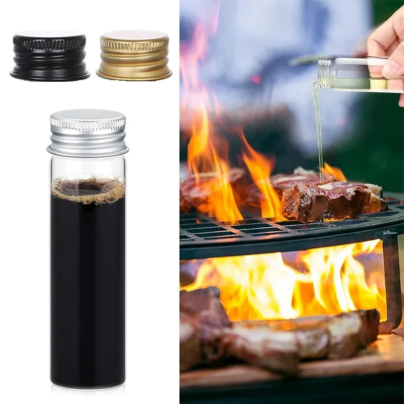 50 STKS Mini Glazen Flessen met Aluminium Deksels 5 ml-100 ml Monsterflesje voor DIY Arts Flesjes Ambachten Bloem Thee Sieraden Bruiloft Decoratie