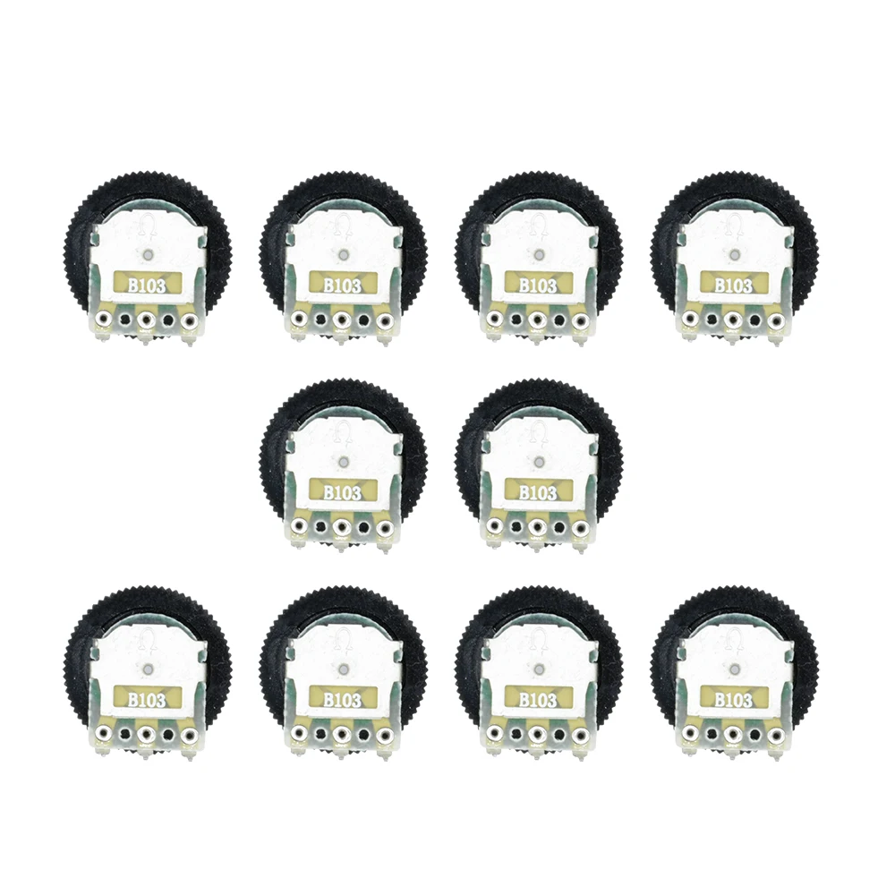 10 Teile/los B103 10K Ohm 3 Pins Zifferblatt Rad Potentiometer Audio Stereo Volumen Getriebe Switch Control für Radio MP3 MP4 Player