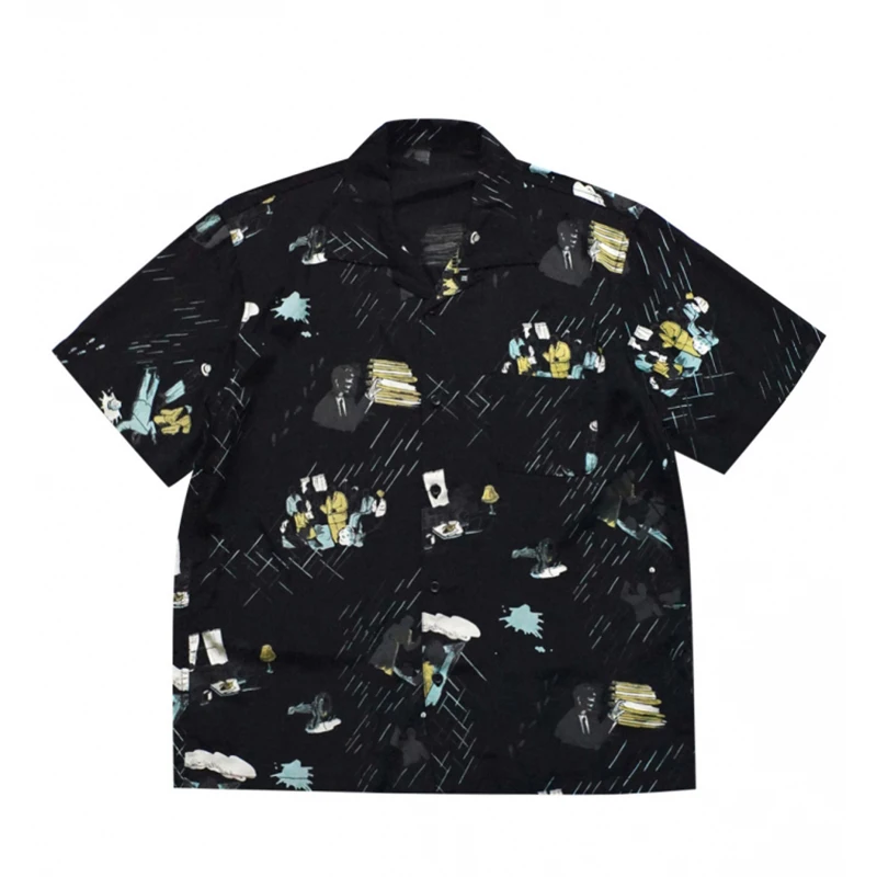 

Рубашка с воротником Japan cuba, хлопковая свободная рубашка с короткими рукавами, гавайский тонкий портер