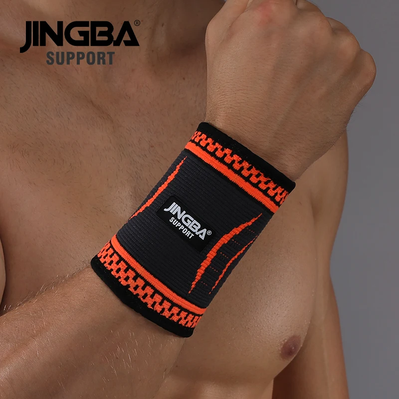 JINGBA SUPPORT 1PCS Nylonowa opaska na nadgarstek Opaska fitness Opaska na nadgarstek Ochronna opaska na nadgarstek dla mężczyzn Tenis Badminton Brace