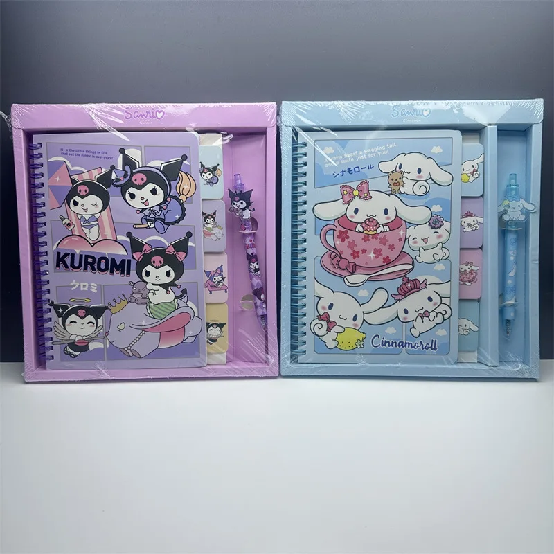 2024 New Sanrio Kuromi A5 Split Page Coil Book With Acrylic Neutral Pen Gift Box Cinnamonll Hand Ledger Wholesale