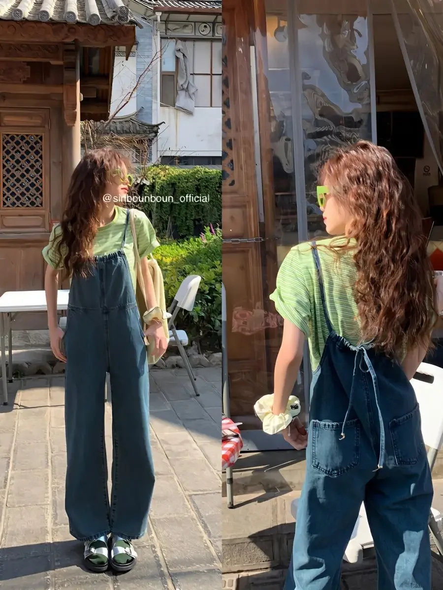 

Женские джинсовые комбинезоны, приморские легкие, нечеткие, плавный силуэт, пот, девчачьи буквы, изысканный стиль Ins