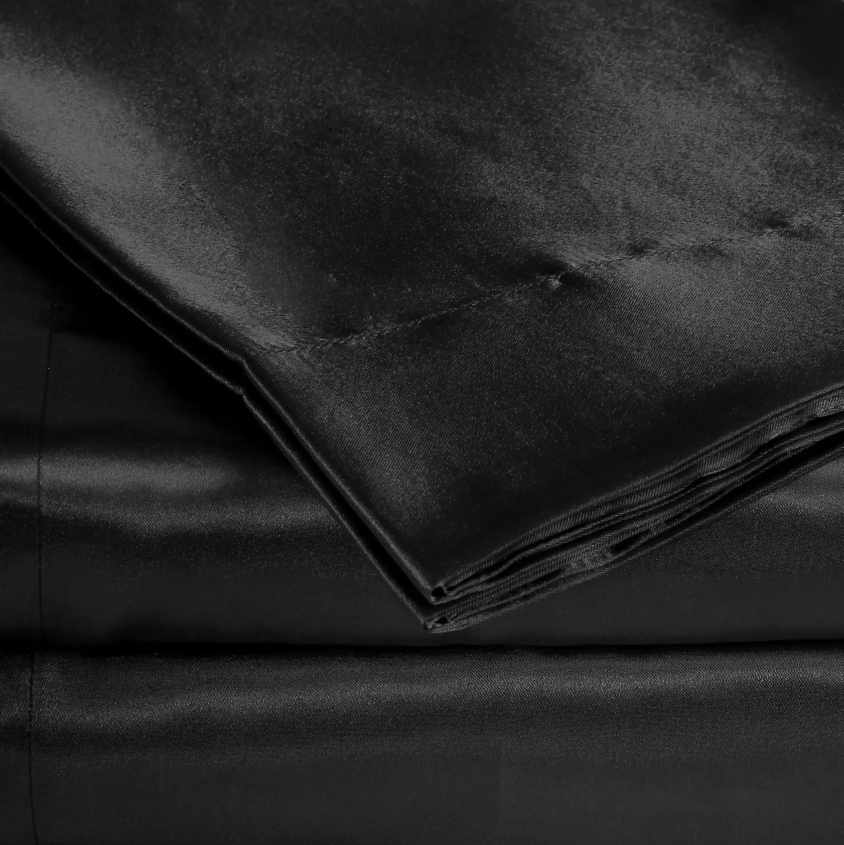 Set lenzuola 4 pezzi in raso Belles & Whistles, completo, nero