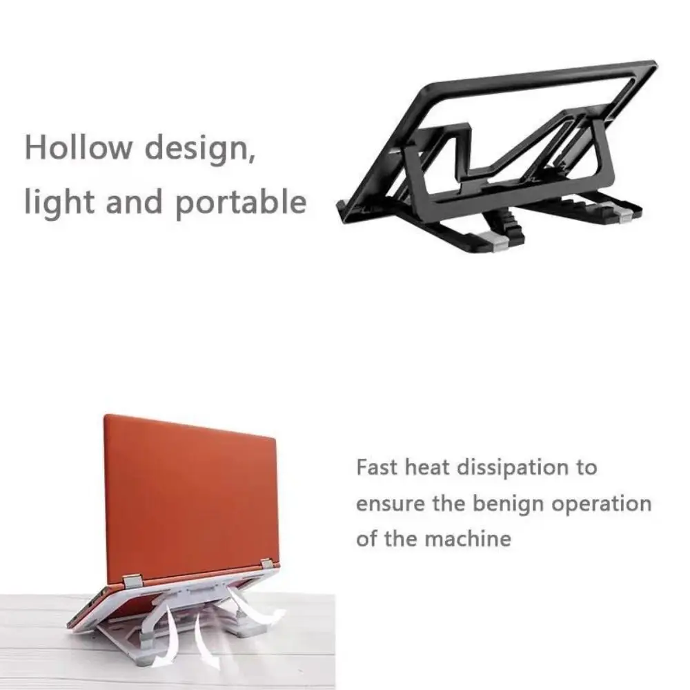 Folding Laptop Cooling Base Notebook Holder Plastic+Silicone Computer Stand Fall Prevention Wear-resistant Durable Portable