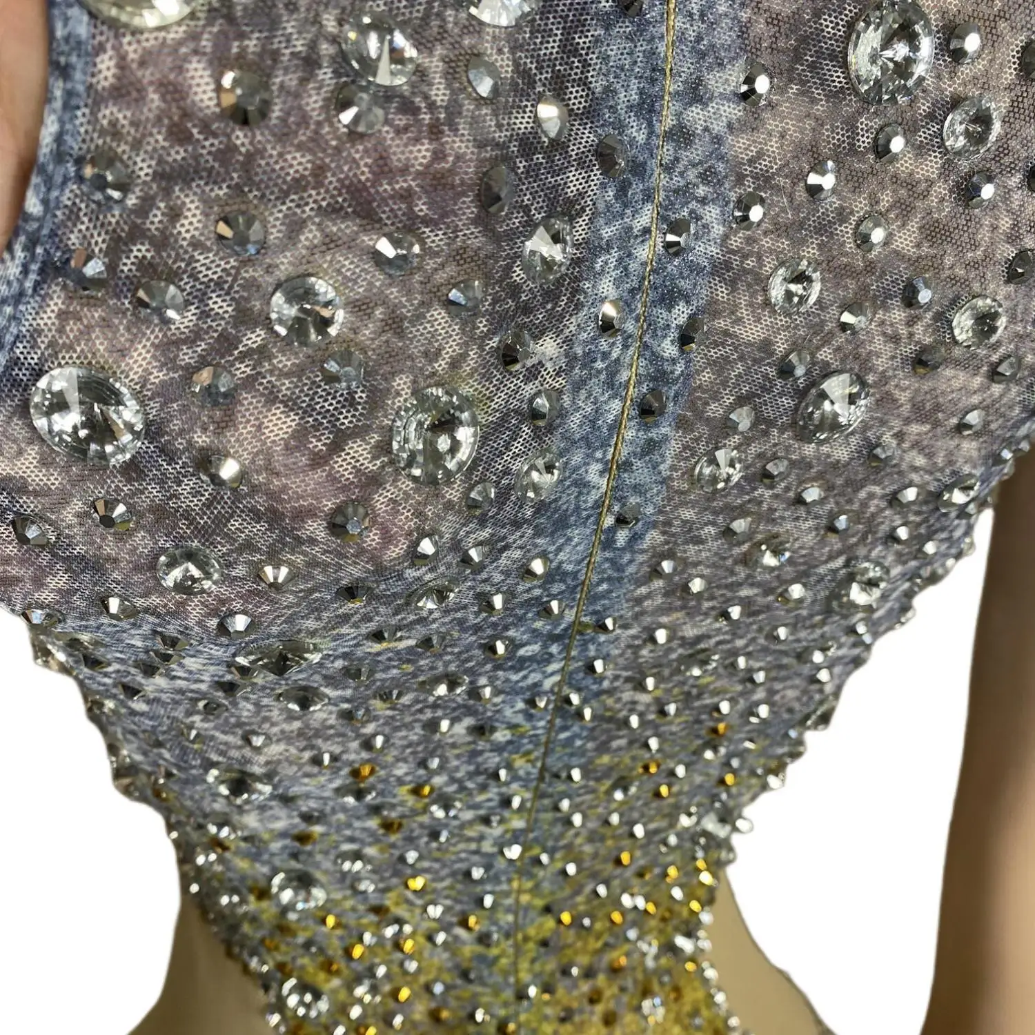 Vestido de noite sem mangas feminino com diamante de água falso oco design hip envoltório saia para jantar de celebridades tapete vermelho bola