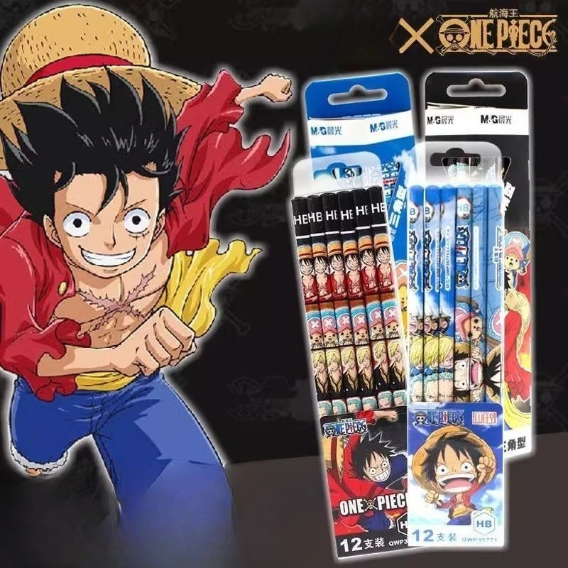 Новые канцелярские принадлежности по аниме One Piece: милые карандаши с кавайными мультяшными рисунками для учеников начальной школы, для практики каллиграфии и выполнения домашних заданий.