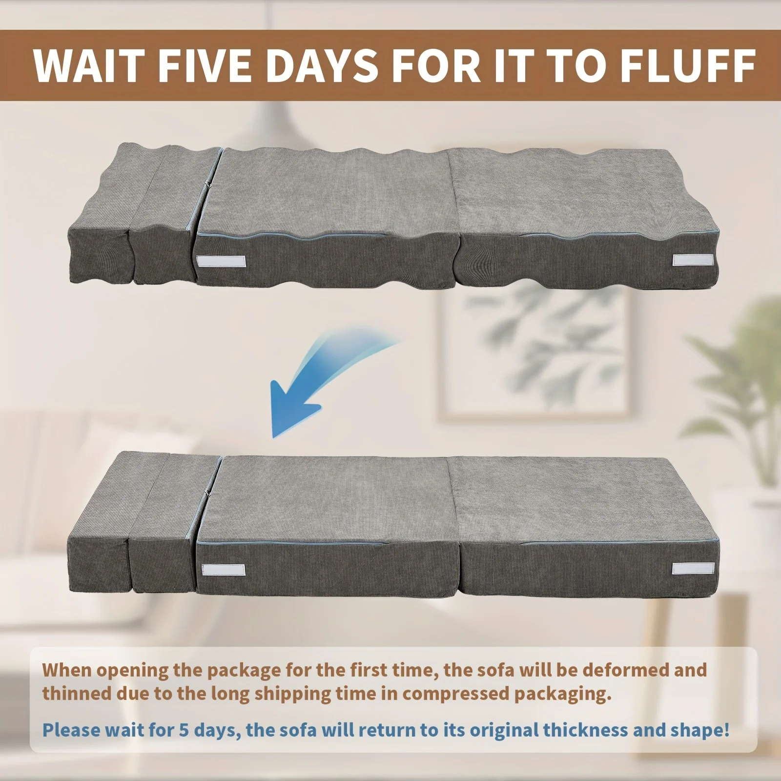 Tri-Fold Sponge Mattress, Portable Folding Mattress