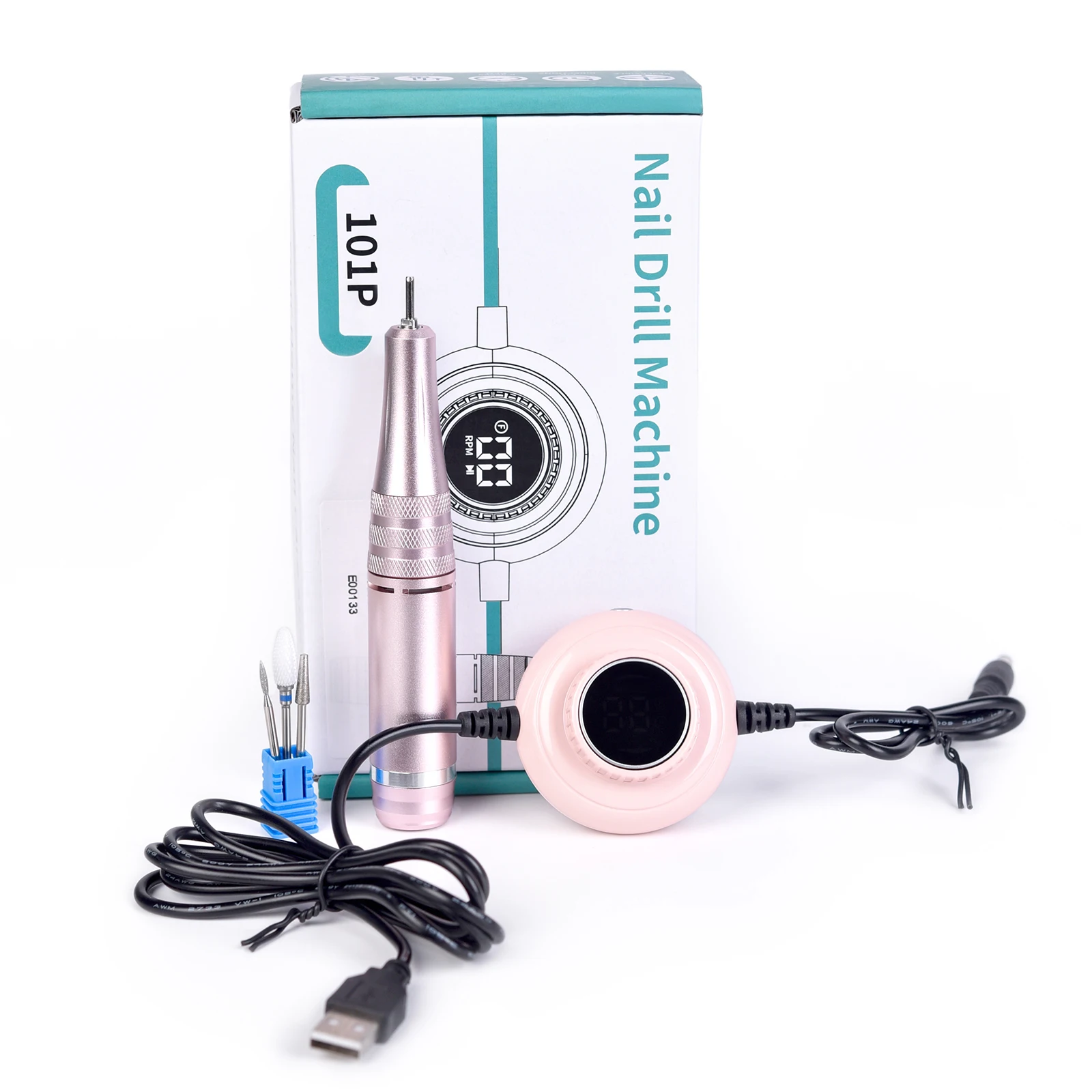 Electric Nail Drill Machine for Nails Lathe Gel Polish Cutting Remover Dead Skin Manicure Pedicure Tool With Milling Cutter Kit