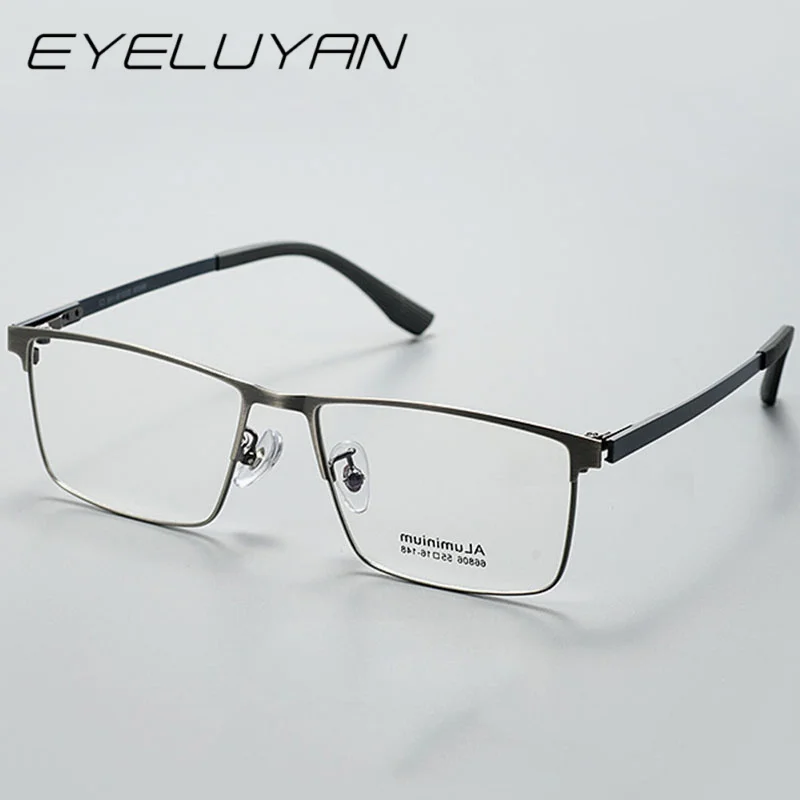 

EYELUYAN Luxury Pure Titanium Men's Business Glasses Frame Retro Square Ultralight Optical Prescription Eyeglasses Frame
