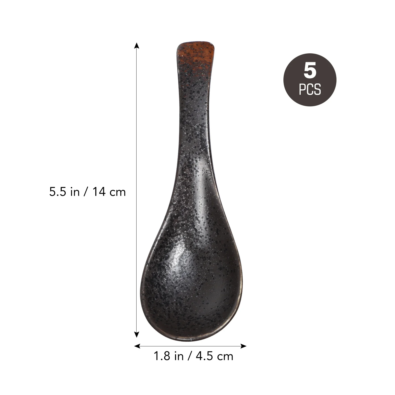 

5Pcs Ceramic Soup Spoon Japanese Design Rice Eating Spoon Kitchen Tableware Set for Home Restaurant Use Smooth Finish