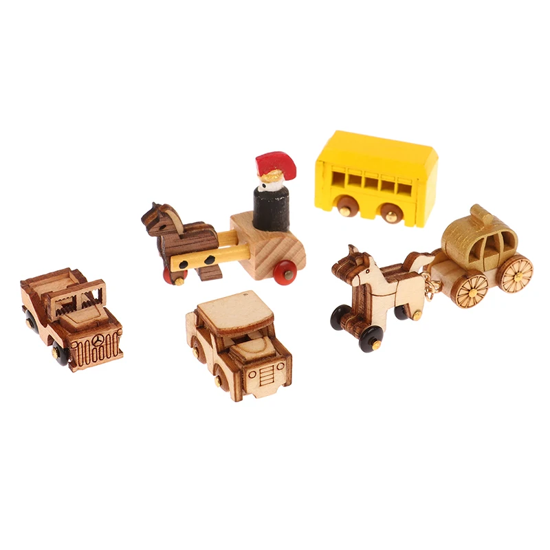 Carillon in legno fatto a mano Accessori per assemblaggio di auto e treni fai-da-te Decorazione della casa delle bambole