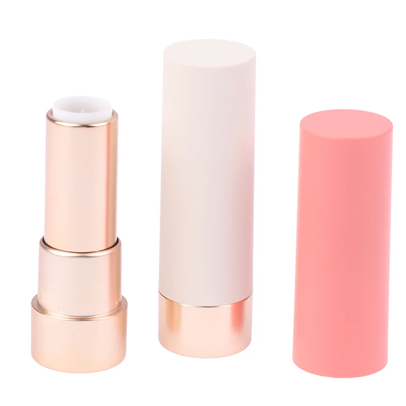 1Pcs Lipstick Empty Tube Frosted Round Cosmetic Packaging Material Refillable Bottles Lip Gloss Container