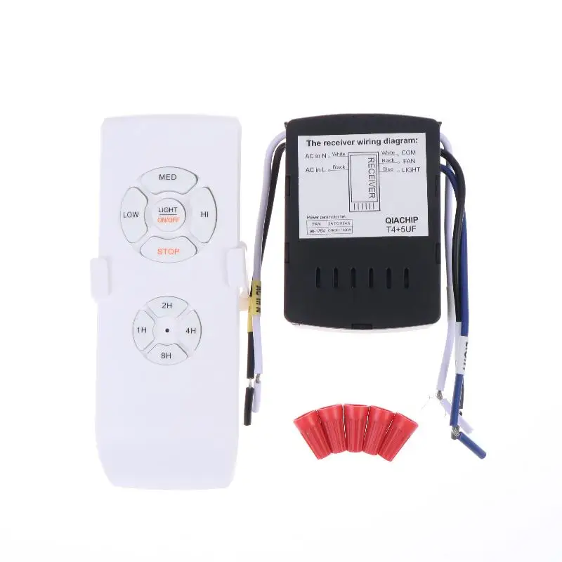 1 Set AC 110-240V Timing Control Switch Adjusted Wind Speed Transmitter Receiver Mini Ceiling Fan Lamp Remote Control Kit
