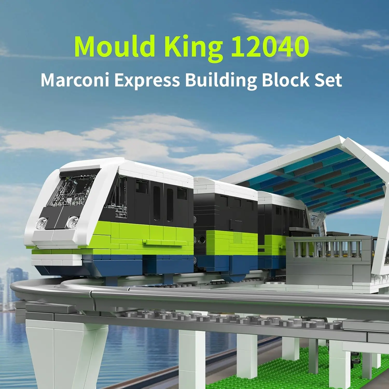 

Mold King 12040 1957+ набор для сборки экспресс-поезд, приложение/локомотив с дистанционным управлением и треком для взрослых и подростков, идея подарка