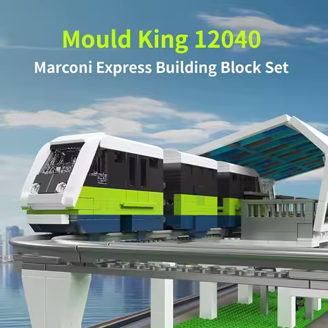 Mould King 12040 1957+ PCS Express Train Building Set, APP/Remote Control Locomotive with Track for Adults &amp; Teens, Gift Idea