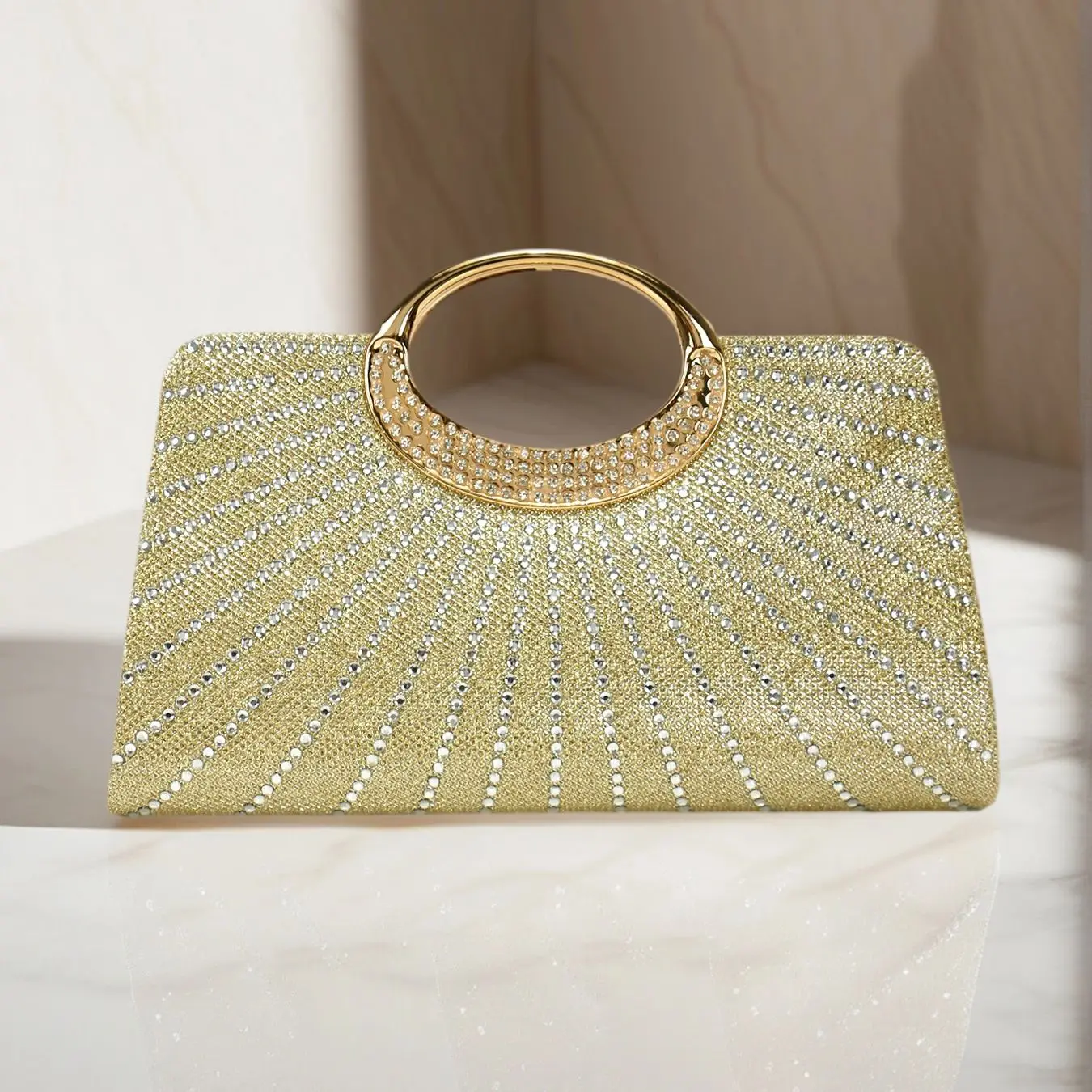 

Party Wedding Bridal Handbags Bucket Design Rhinestones Glitter Evening Clutch Bags Cover Open Banquet Purse