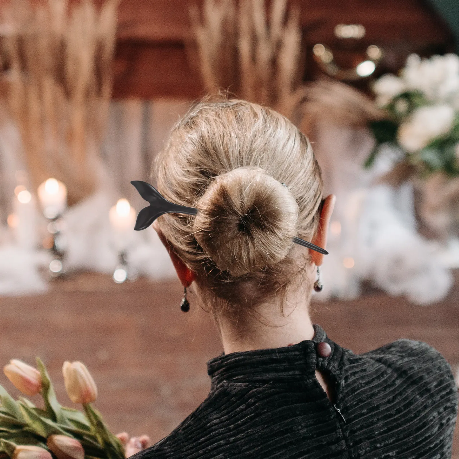 

Черная винтажная деревянная заколка для волос ручной работы в китайском стиле, длинные шпильки-палочки для причесок, аксессуары для волос для женщин