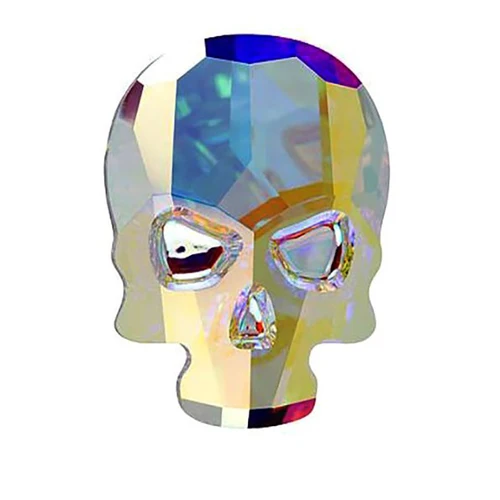 Imagen 2 del producto Diamantes de imitación de calavera de 20 piezas, 6x8mm, cristal plano colorido sin fijación por calor, piedras para decoración de uñas