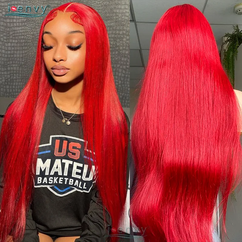 Bone Straight Human Hair Red Lace Front Human Hair Wigs Colored 99J Burgundy Lace Front Wig 13X4 Hd Lace Frontal Wig Human Hair