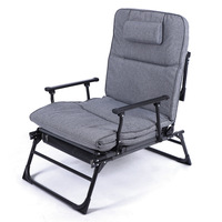 Folding Recliner Home Office Lunch Break Chair Portable Storage Folding Bed Multifunctional Adjustable Metal Reclining Extra Bed