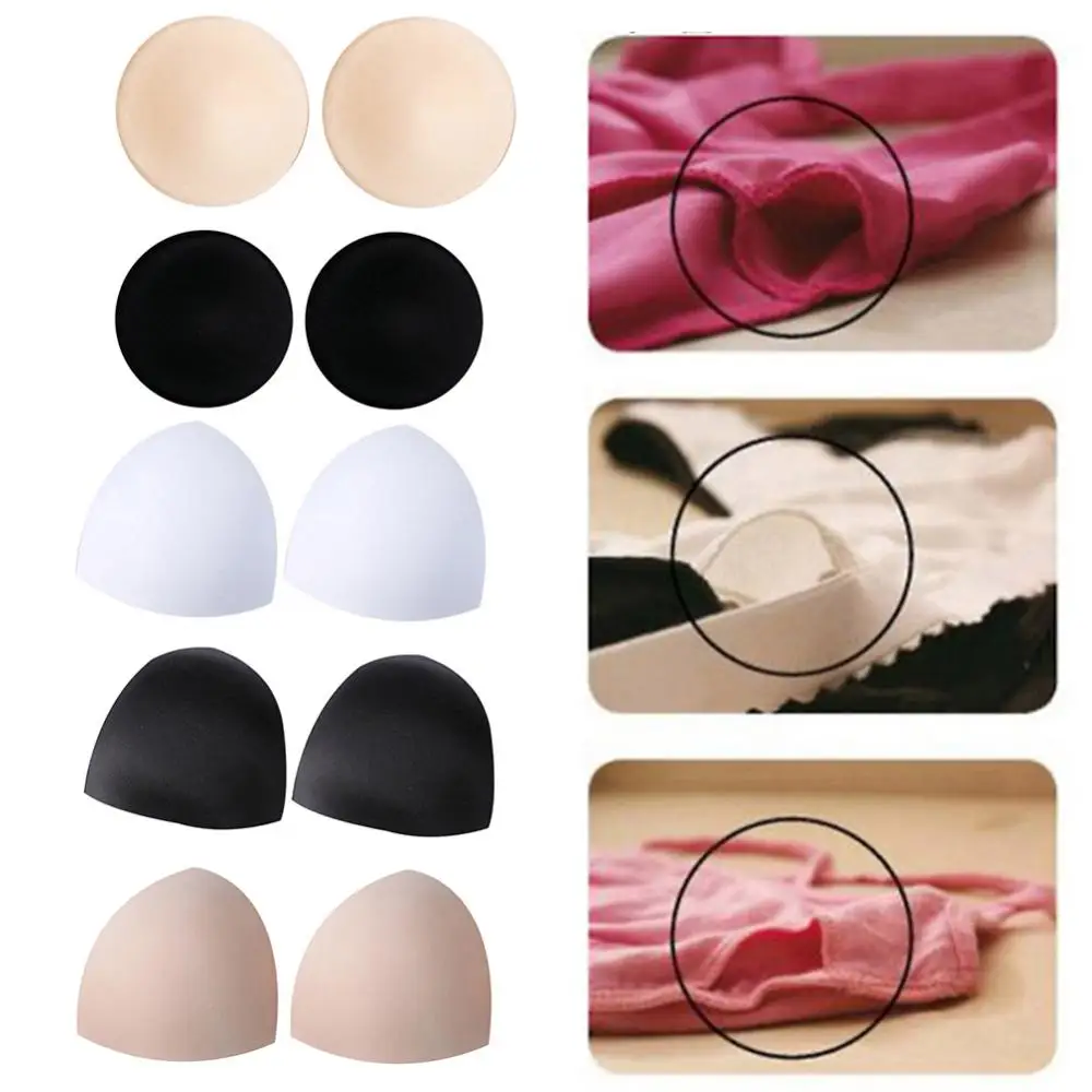 Circular/Triangle Sponge Bra Inserts Pads Women Soft Removable Underwear Push up Breast Enhancer Bra Pads Intimates Accessories