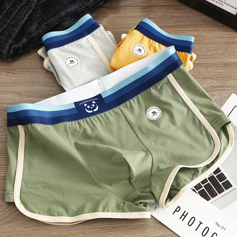 3 упаковки мужского нижнего белья, мужские боксеры, молодежные спортивные шорты, дышащие хлопковые модные боксеры, индивидуальные мужские трусы, трусы